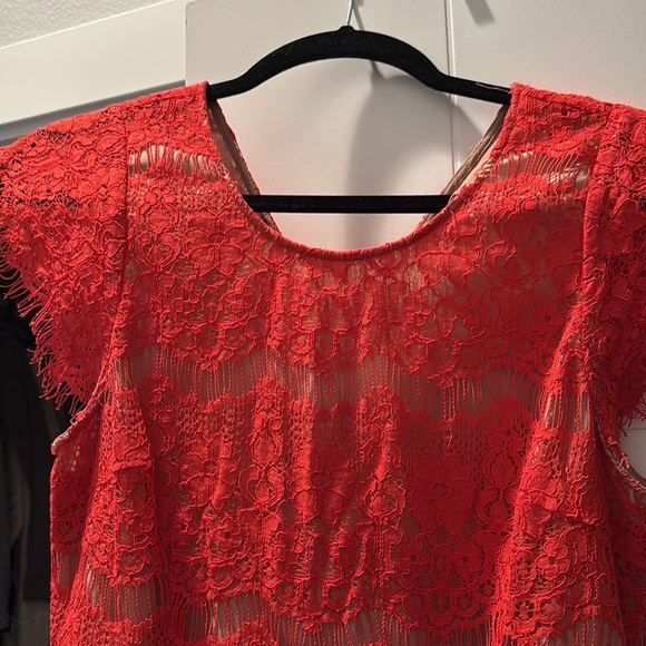 Maeve “Katherine” Red Lace Peplum Top (Anthropologie) - Picture 4 of 5
